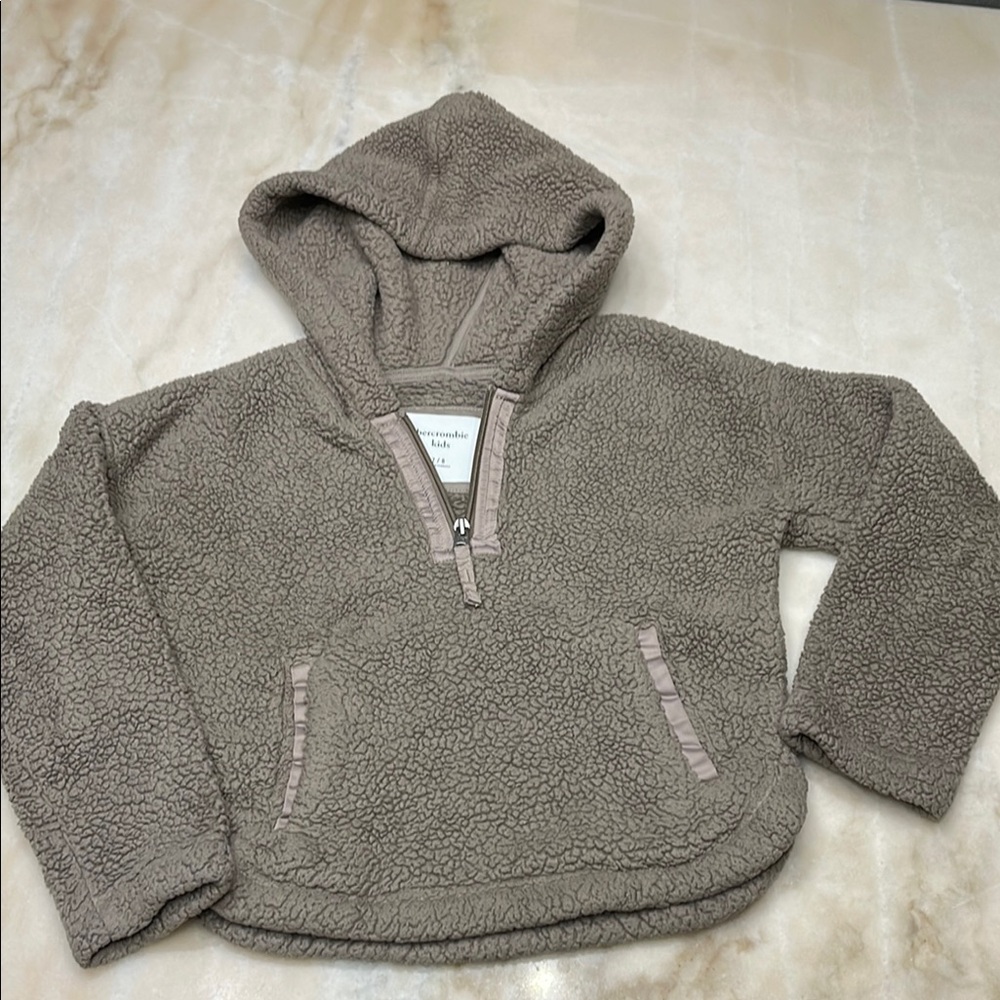 Abercrombie Kids Tan Sherpa Hoodie